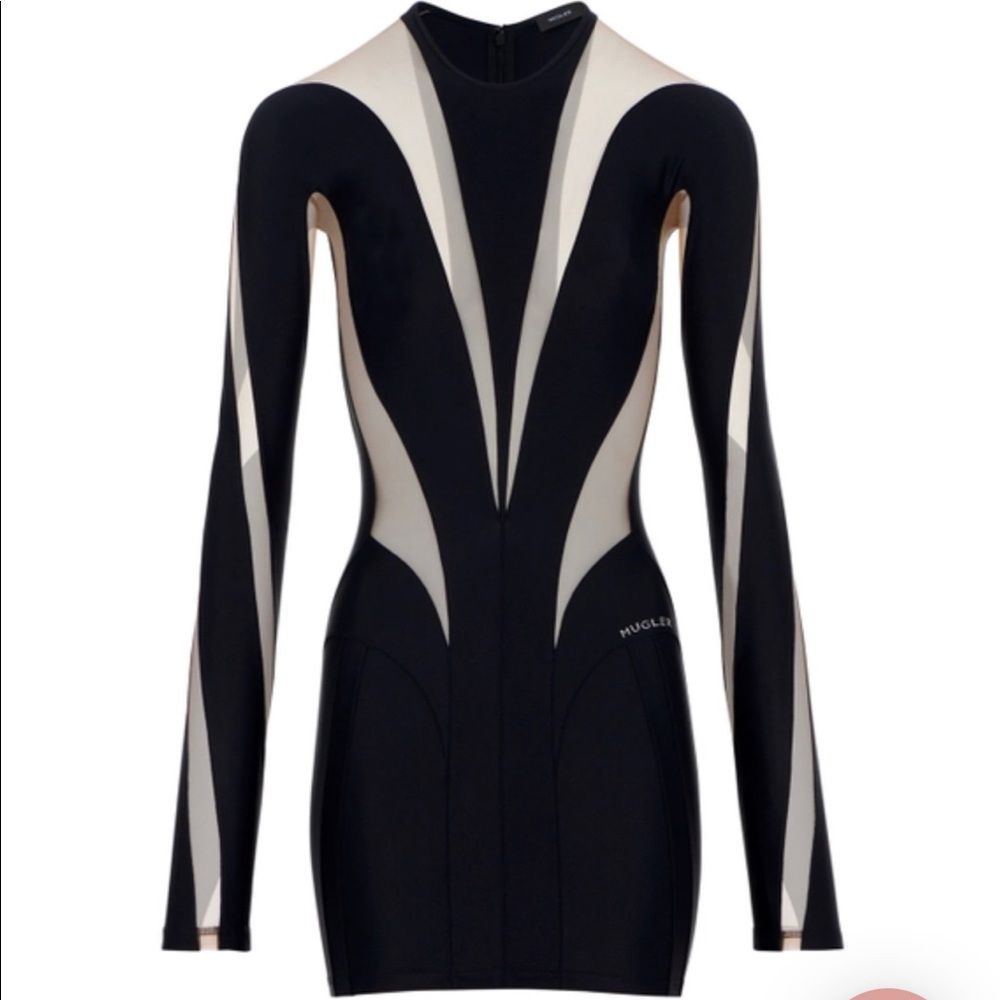 Mugler body shaping illusion dress